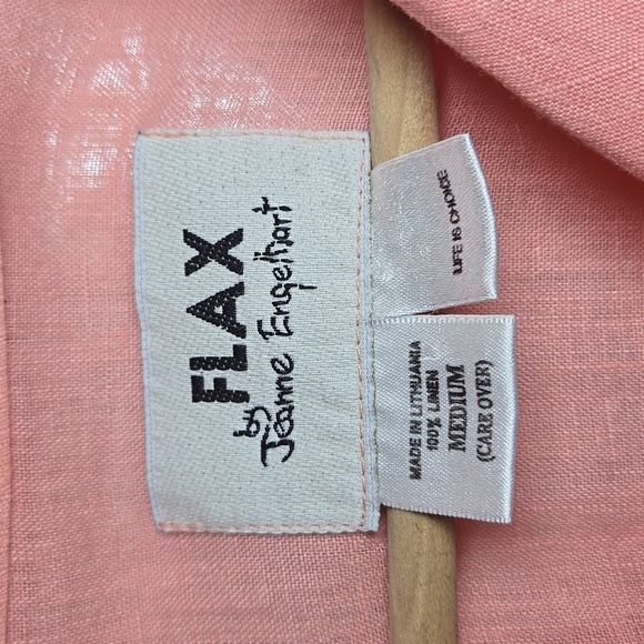 Flax By Jeanne Engelhart Linen Short Sleeved Button Down Shirt NWOT - Picture 9 of 11